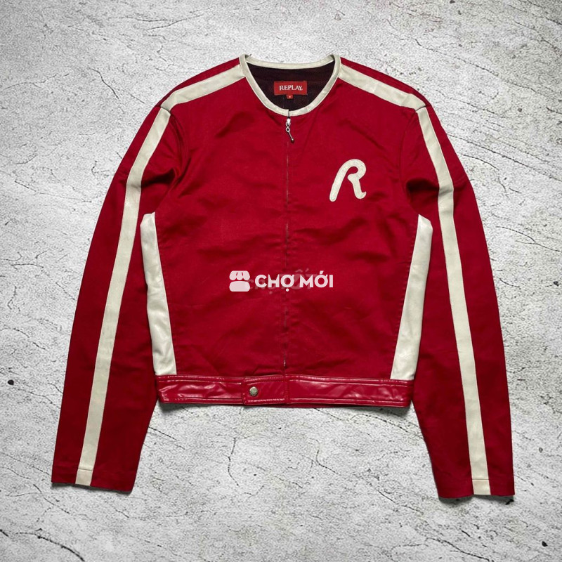 Replay 596 Racing Cropped Red Jacket