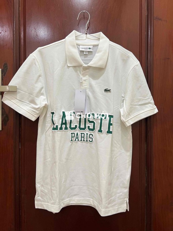 |•\ Áo Polo Lacoste, Chính hãng, màu trắng, sz M