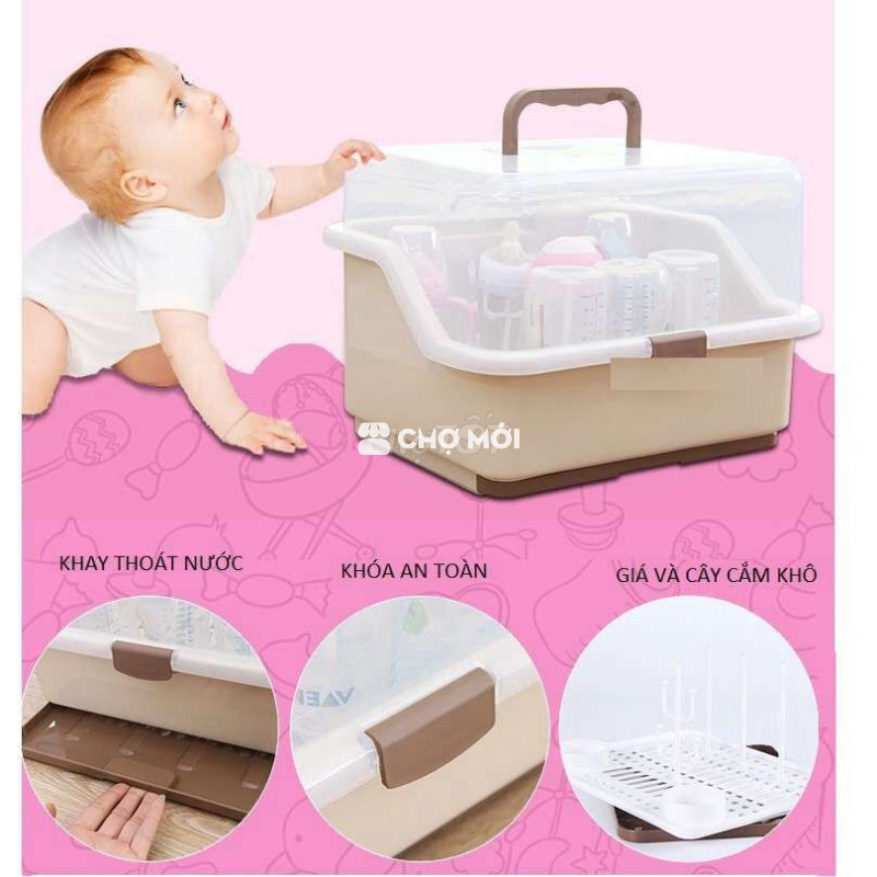Khay úp bình sữa có nắp