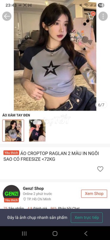 Pass áo croptop