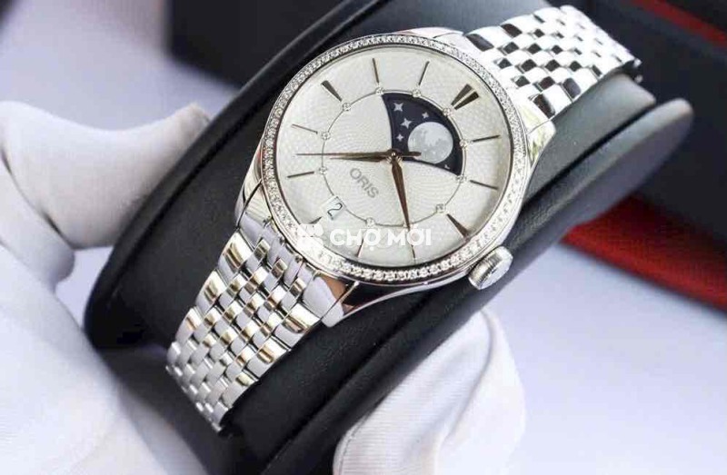 Oris Nữ Moonphase Full kim cương thiên nhiên