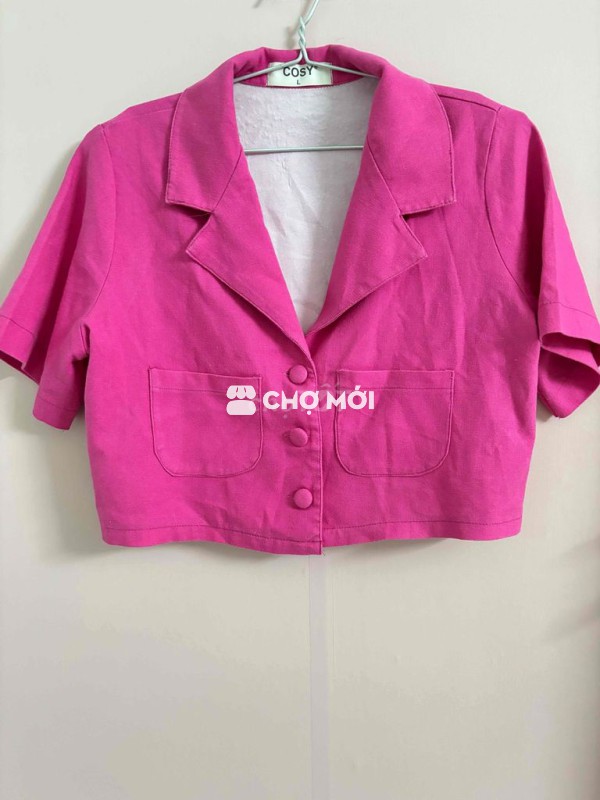 Áo vest lửng màu hồng