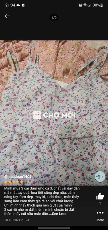 Thanh lý 40 chiếc đầm lụa mango Thái Tuấn 45-65kg