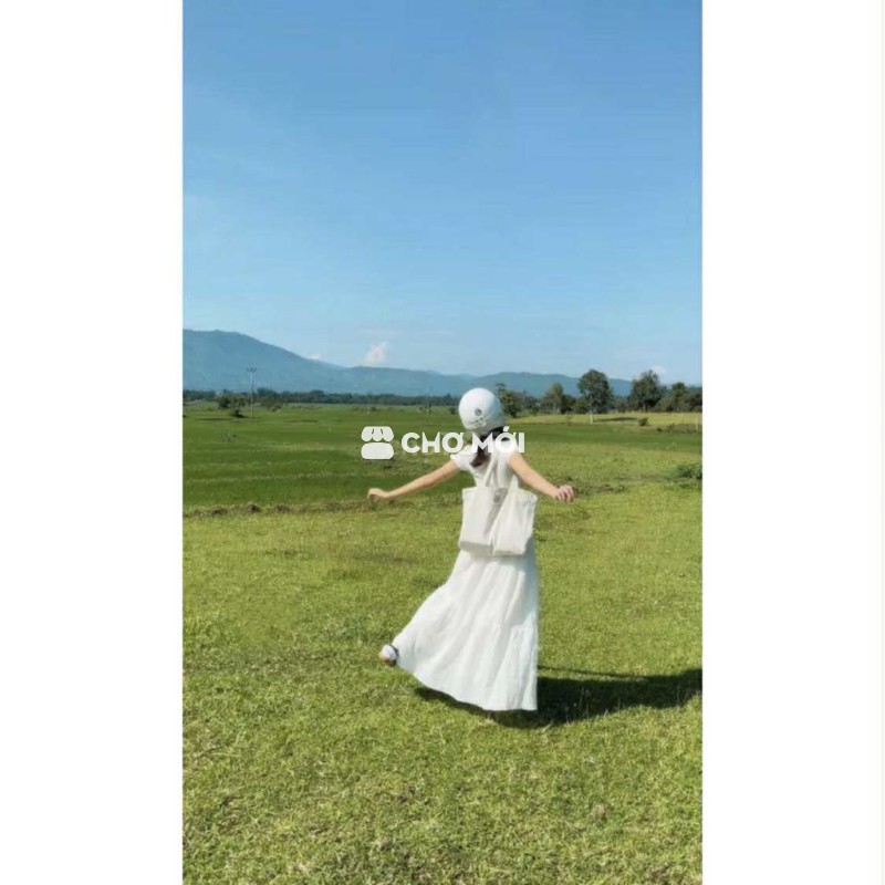 Chân váy trắng dài - Brand ELLIE - Size S
