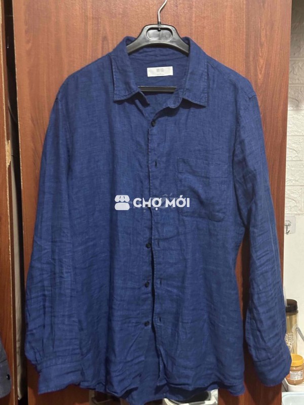 Sơ mi vải lanh linen của Uniqlo mới mặc 1 lần
