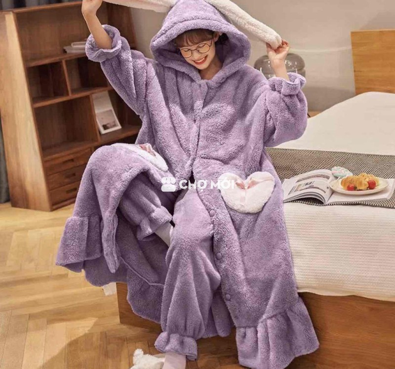 set đồ ngủ lông thỏ