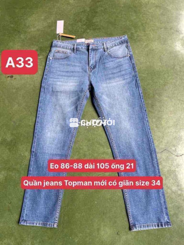 Quần Jeans Topman mới size 34 co giãn