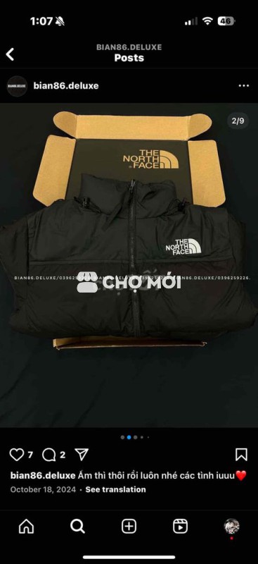 em pass áo khoác The North Face chưa mang 1 lần