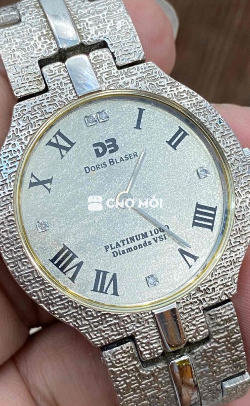 Doris Blaser - Đồng hồ Nữ, mặt số Platinum đính ki