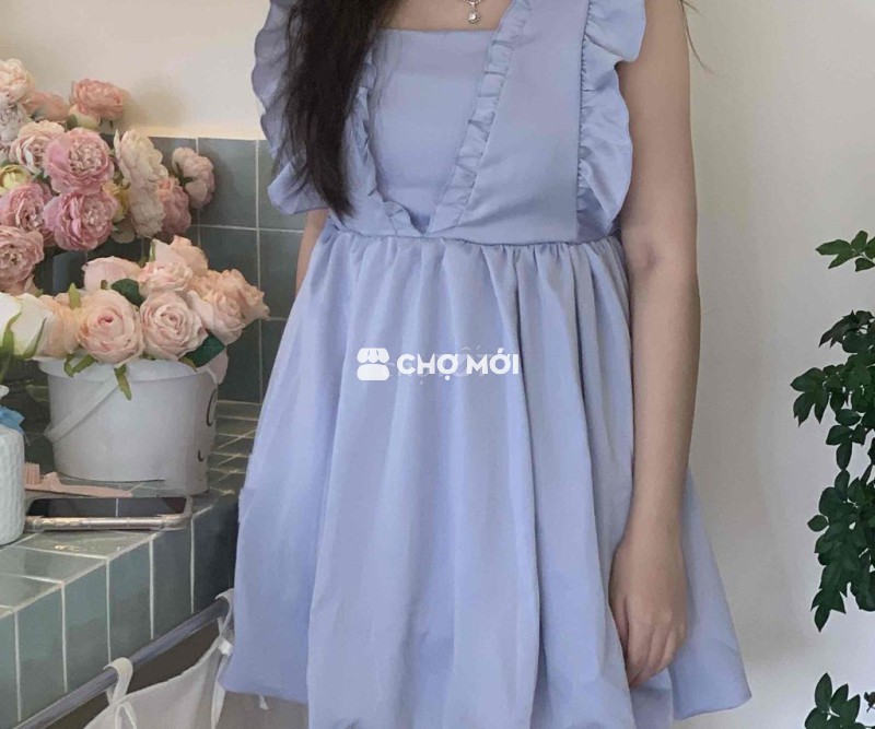 [HÀNG LOẠI 1 CÓ SẴN] Váy Babydoll Xanh Moka - Kèm