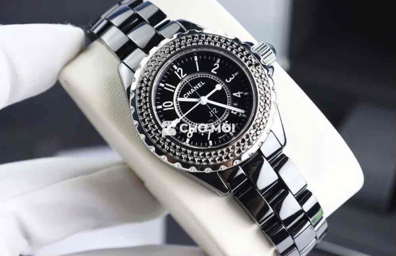 ĐH Nữ Chanel J12 Fullbox đính Full kim cương zin