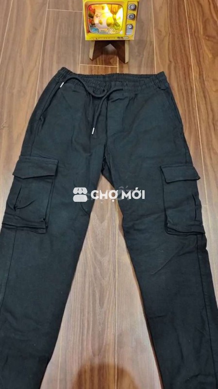 Quần Cargo Nam chất Cotton màu Đen