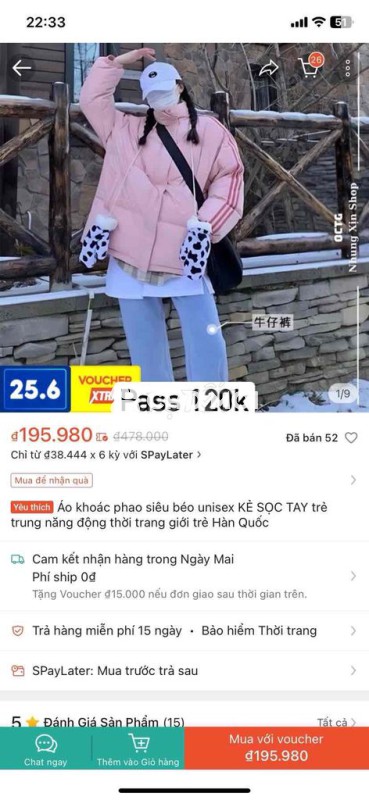 ÁO PHAO HỒNG KẺ SỌC