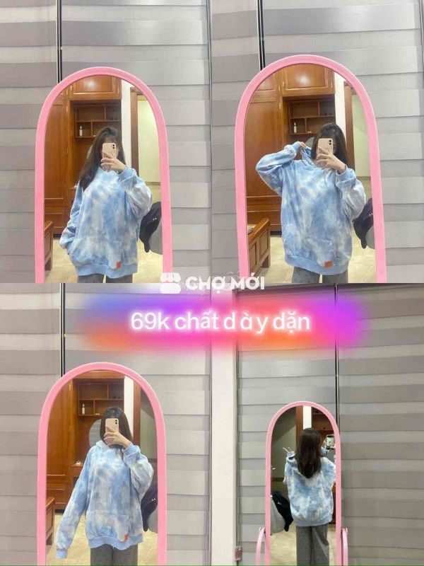 HOODIE xanh mây