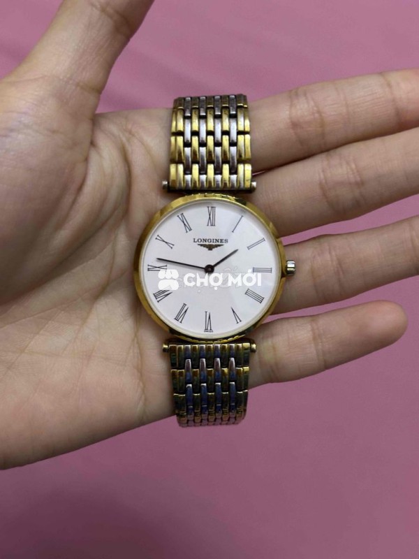 Đồng hồ Longines kim loại, vàng trắng