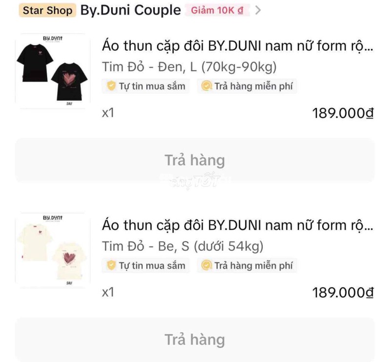 Áo đôi-còn mới chưa dùng đến