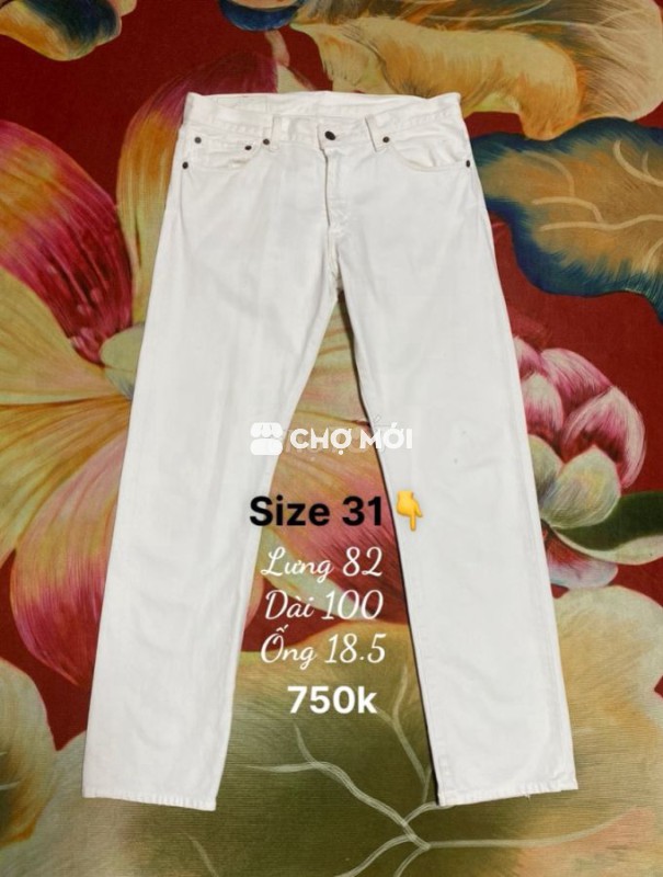 Jeans nam si Tuyển L E V I S trắng  Size 31  👇