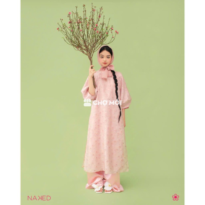 [NAKEDbyV] Áo dài Hồng Hồng kèm quần