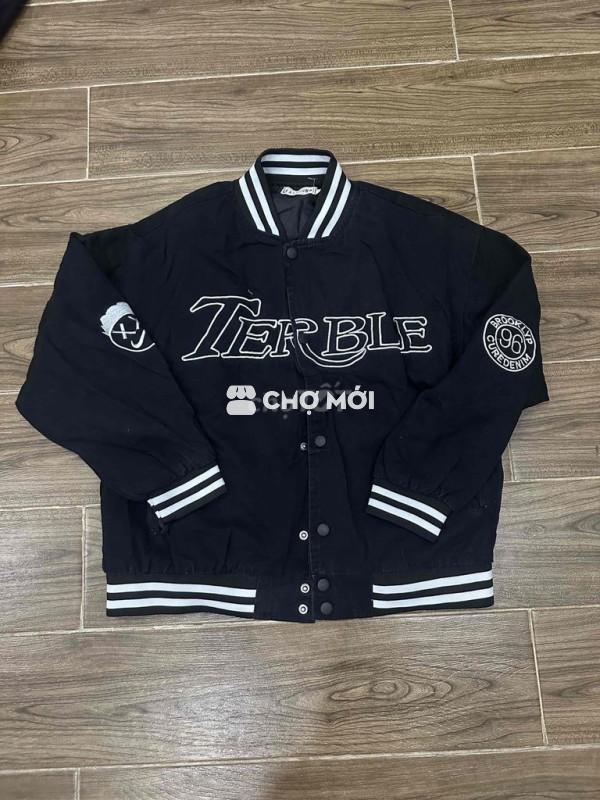 Bomber tay da PU và tay nỉ
