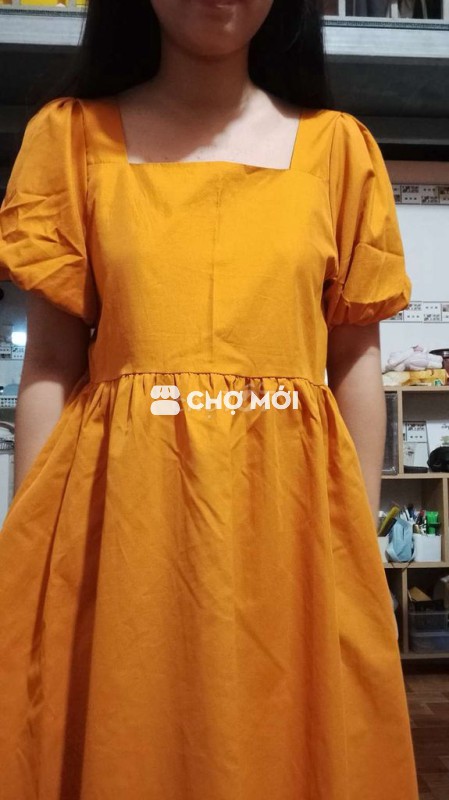 Đầm babydoll dễ thương màu vàng