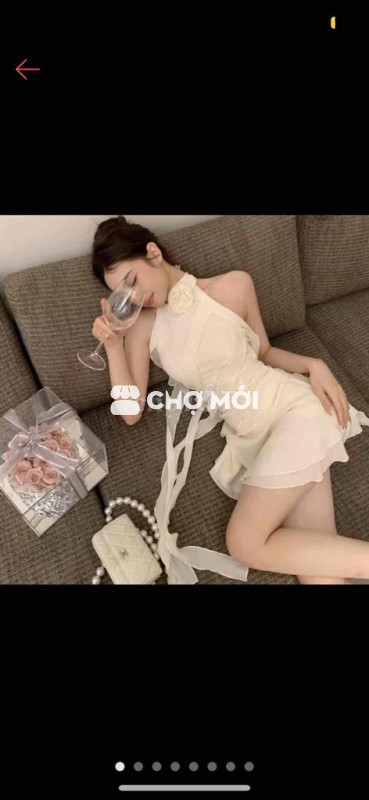 Váy voan trắng ngắn nữ