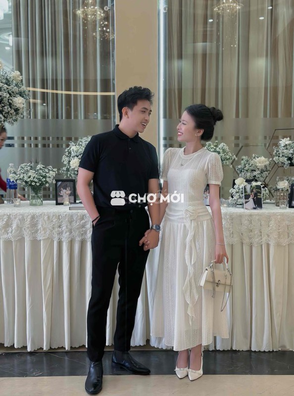 Đầm Dài Ren Len 2 Lớp Cổ Tròn (Ảnh thật)