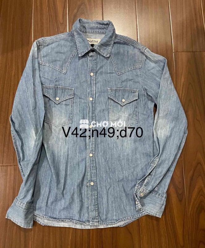 áo jean Nhật nút mắt mèo size M