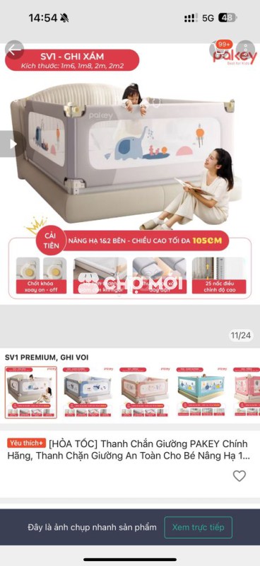 3 quây chắn giường Pakey