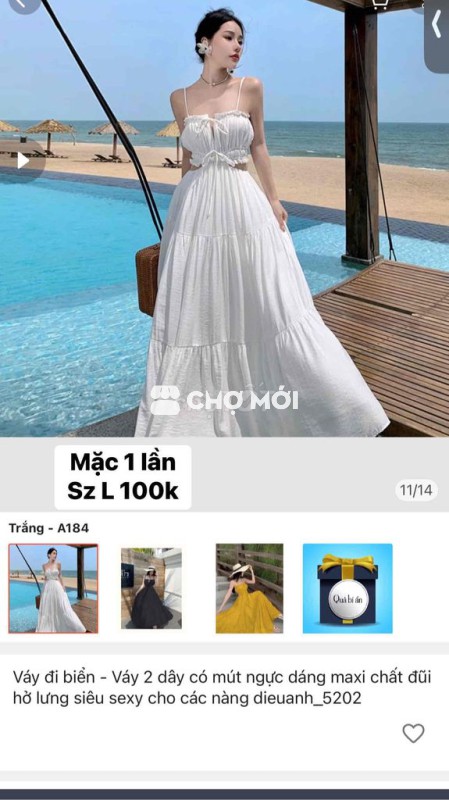 Pass váy maxi đi biển