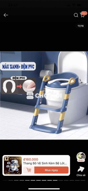 Thang bô vệ sinh kèm đệm lót
