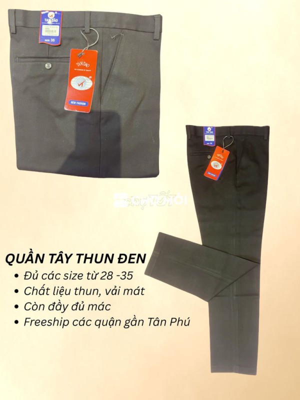 QUẦN TÂY THUN ĐEN ĐỦ SIZE GIÁ RẺ FREESHIP
