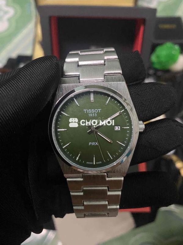 Đồng hồ Tissot PRX Nam, dây thép xanh lá