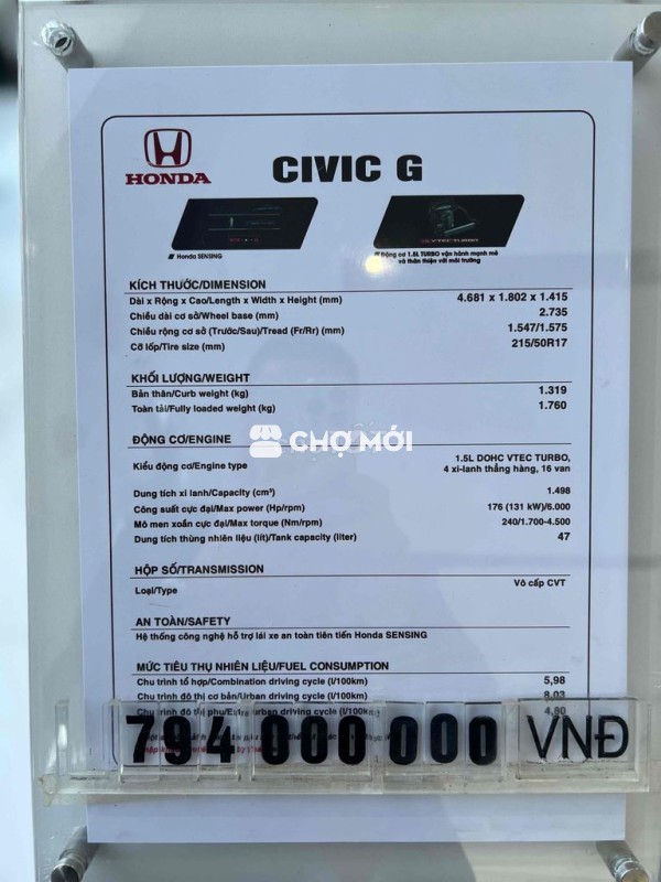Honda Civic G 2025, Giá đang rẻ, đủ màu giao