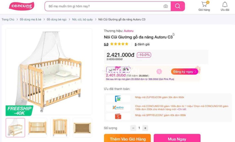 nôi cũi autoru c3 chính hãng cần pass nhanh