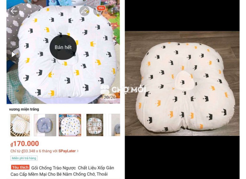 Gối trào ngược cho bé mới 90%