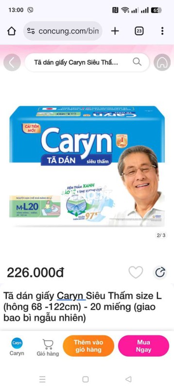 E dư thanh lý bịch tã Caryn size L cho người già