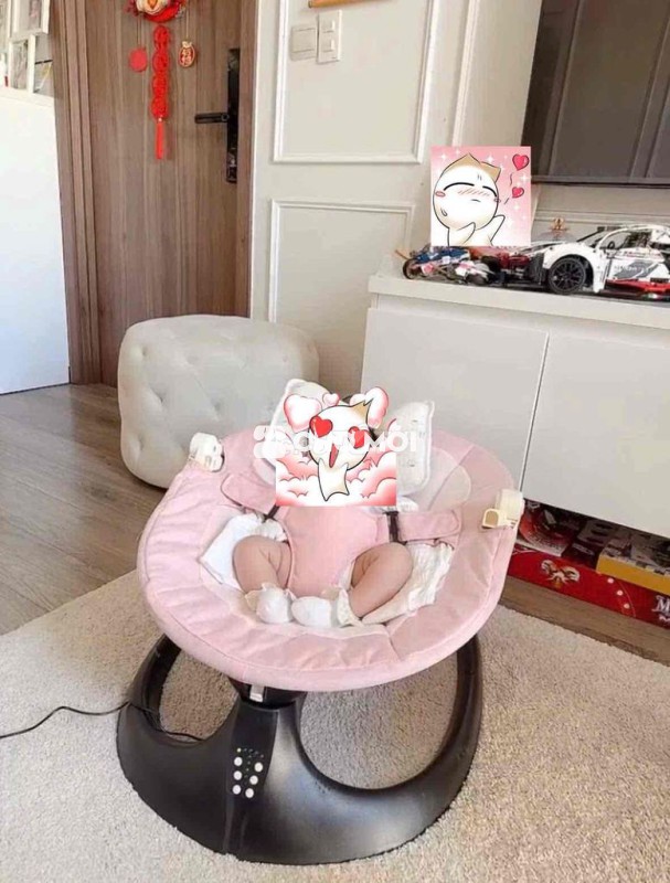 nôi điện ru bé + gối chống trào mới 99%
