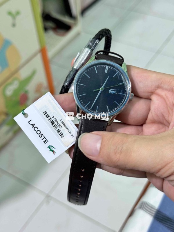 Đồng hồ Lacoste da nâu đen nam