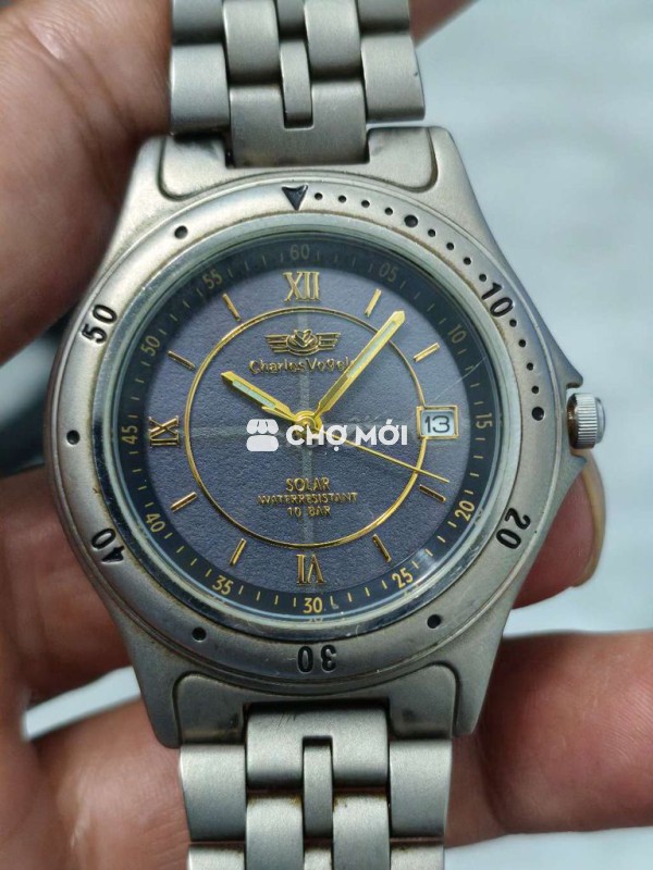 Đồng hồ Nhật solar, Titanium, size 37mm, 1 lịch