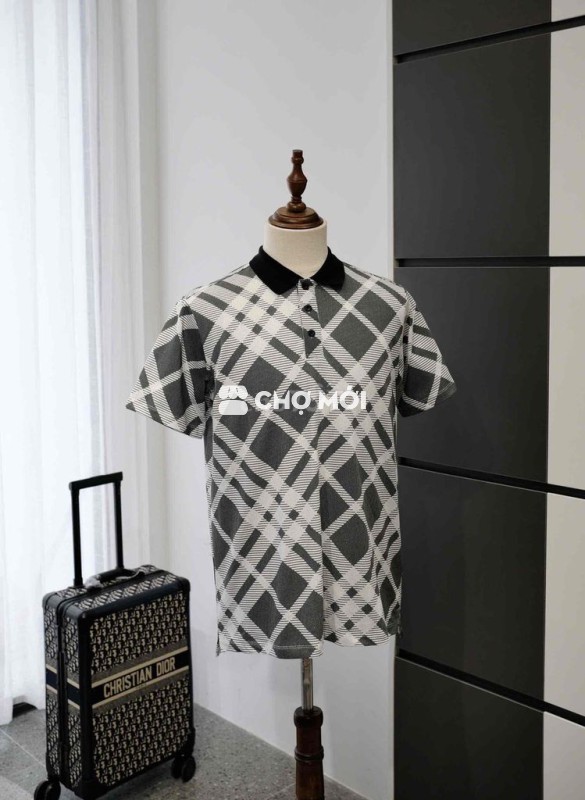 Áo Polo Nam B.B.R Xám Kẻ Chéo