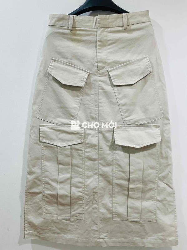 Chân váy kaki dáng dài style Hongkong
