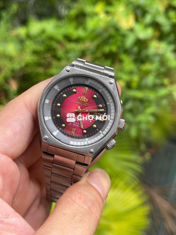 Đồng hồ Orient SK nam, dây thép đỏ