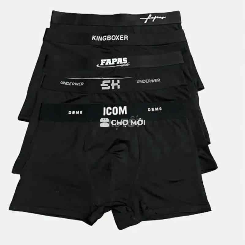 Combo 5 Quần Sịp Nam Boxer Màu Đen Quần Xì Nam Chấ