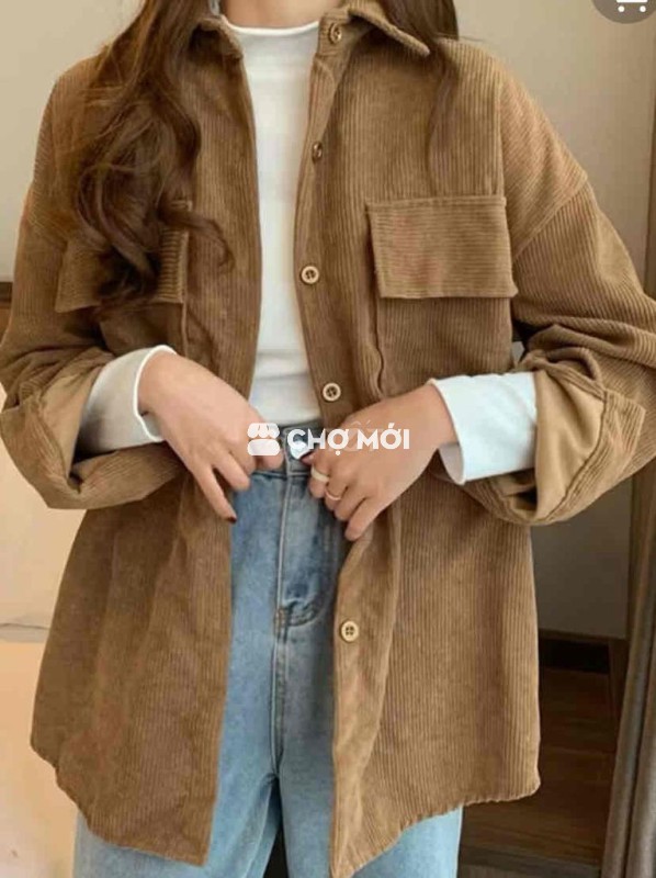 Áo sơ mi nữ tay dài nhung tăm mềm