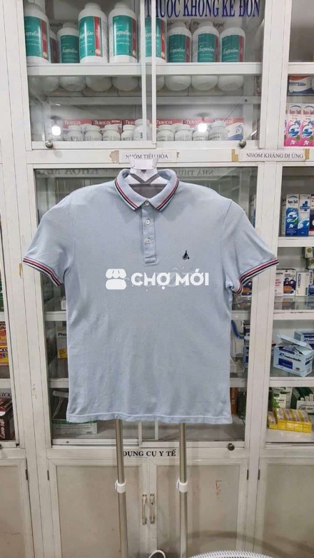Áo thun Polo Beanpole slim xe đạp màu xanh da trời