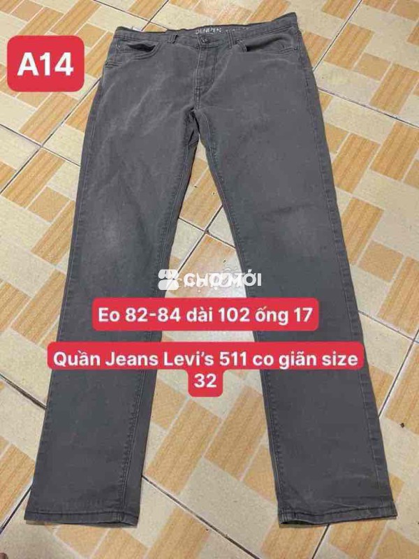 Quần Jeans Levi’s 511 co giãn size 32