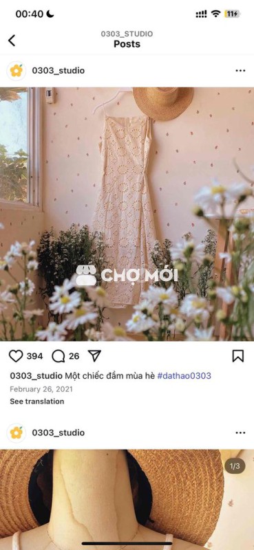 Đầm vintage vải linen