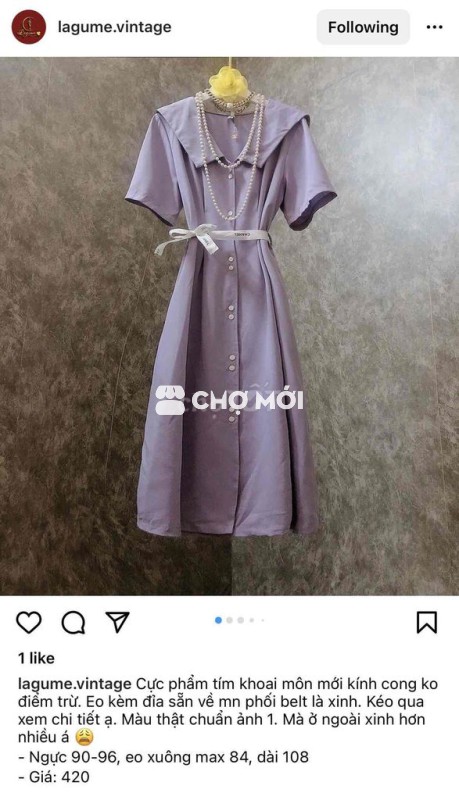 Đầm tím nữ tính nhã nhặn