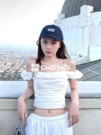Áo crop top cotton trắng nữ