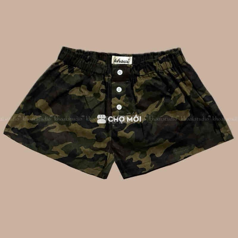 Quần short kaki hoạ tiết camo